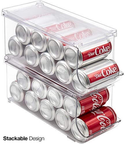 Sorbus Soda Can Organizer and Canned Food Bin Stackable Dispenser with Lid for Refrigerator, Pantry, Freezer – Holds 9 Cans, BPA-Free, Clear Design (2) | The Storepaperoomates Retail Market - Fast Affordable Shopping