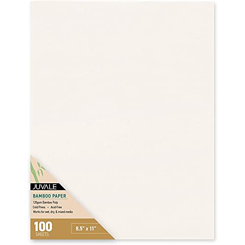 100 Cold Press Bamboo Paper Sheets for Mixed Media, Drawing, Painting (8.5 x 11 in) | The Storepaperoomates Retail Market - Fast Affordable Shopping