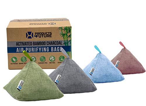4 Pack of 200g Naturally Activated Bamboo Charcoal Air Purifying Bags | Natural Home Deodorizer Bags | Charcoal Bags Odor Absorber For Pets | Odor Eliminator & Moisture Absorber Air Freshener Bags | The Storepaperoomates Retail Market - Fast Affordable Shopping