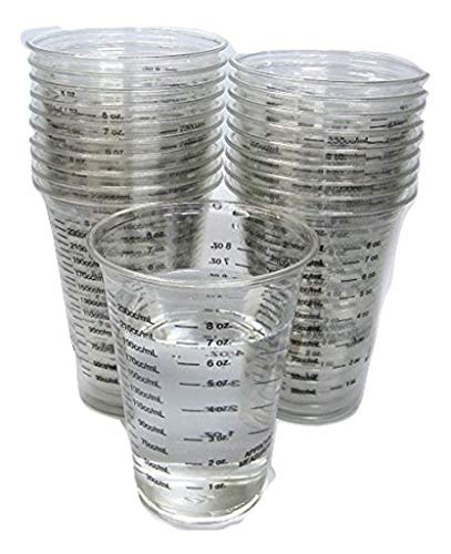 20 8oz Disposable Graduated Clear Plastic Cups for Mixing Paint, Stain, Epoxy, Resin | The Storepaperoomates Retail Market - Fast Affordable Shopping