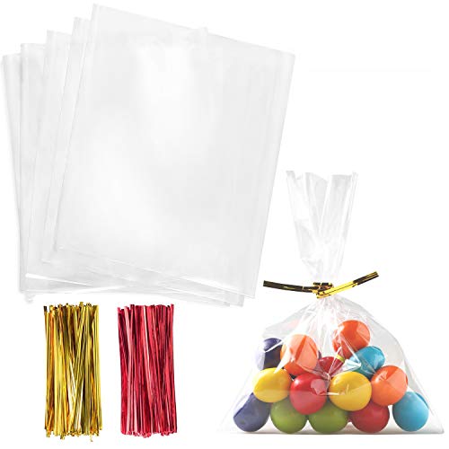 Cello Cellophane Treat Bags,5×7 Inches Clear Cellophane Bags 200 Pcs OPP Plastic Treat Bags with 200 Twist Ties for Gift Wrapping,Packaging Candies,Dessert,Bakery, Cookies, Chocolate,Party Favor | The Storepaperoomates Retail Market - Fast Affordable Shopping