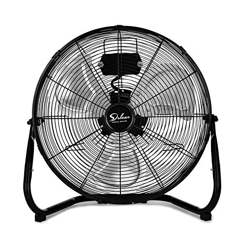 Simple Deluxe 12 Inch 3-Speed High Velocity Heavy Duty Metal Industrial Floor Fans Oscillating Quiet for Home, Commercial, Residential, and Greenhouse Use, Outdoor/Indoor, Black | The Storepaperoomates Retail Market - Fast Affordable Shopping
