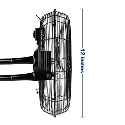 Simple Deluxe 12 Inch 3-Speed High Velocity Heavy Duty Metal Industrial Floor Fans Oscillating Quiet for Home, Commercial, Residential, and Greenhouse Use, Outdoor/Indoor, Black | The Storepaperoomates Retail Market - Fast Affordable Shopping