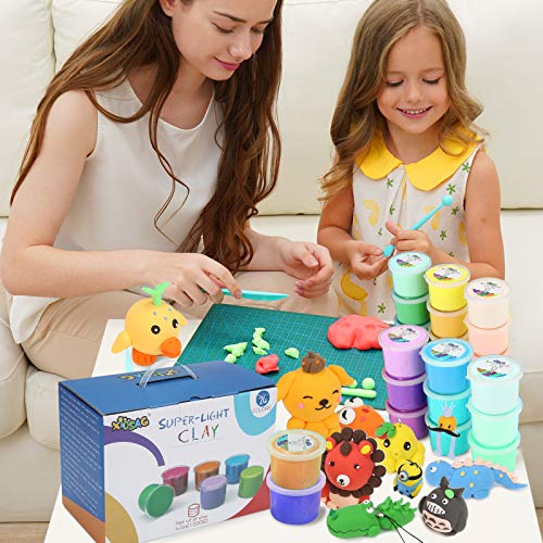Xiosag 50G Air Dry Clay Kit-24 Colors Modeling Clay for Kids,Molding Clay Supplies with Mould Tools and Animal Accessories,Art Crafts Gift for Boys and Girls | The Storepaperoomates Retail Market - Fast Affordable Shopping