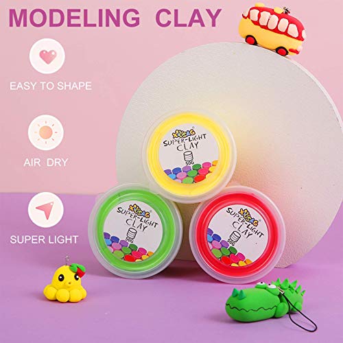 Xiosag 50G Air Dry Clay Kit-24 Colors Modeling Clay for Kids,Molding Clay Supplies with Mould Tools and Animal Accessories,Art Crafts Gift for Boys and Girls | The Storepaperoomates Retail Market - Fast Affordable Shopping