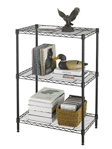 Finnkare Premium Heavy Duty 3 Tier Adjustable Metal Wire Shelving Rack Unit Storage Organizer Tower Shelf System 3Layer Anti-Rust Coating Display Workshop Kitchen Steel Leveling Feet 24”x14”x30” Black | The Storepaperoomates Retail Market - Fast Affordable Shopping