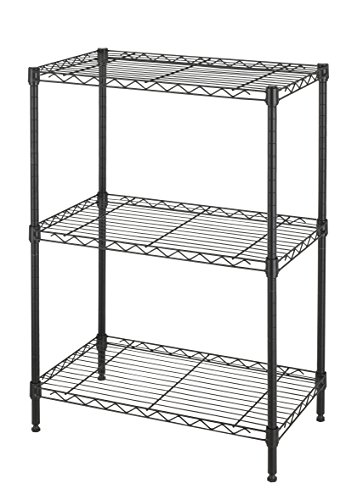 Finnkare Premium Heavy Duty 3 Tier Adjustable Metal Wire Shelving Rack Unit Storage Organizer Tower Shelf System 3Layer Anti-Rust Coating Display Workshop Kitchen Steel Leveling Feet 24”x14”x30” Black | The Storepaperoomates Retail Market - Fast Affordable Shopping