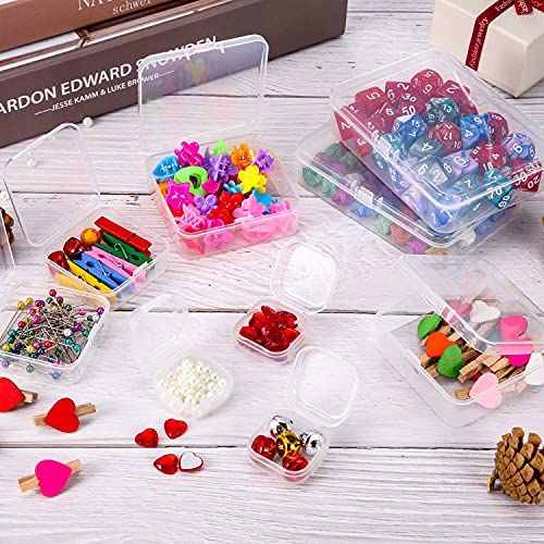 SATINIOR 24 Packs Small Clear Plastic Beads Storage Containers Box with Hinged Lid for Storage of Small Items, Crafts, Jewelry, Hardware | The Storepaperoomates Retail Market - Fast Affordable Shopping