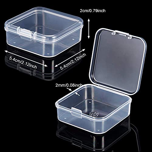 SATINIOR 24 Packs Small Clear Plastic Beads Storage Containers Box with Hinged Lid for Storage of Small Items, Crafts, Jewelry, Hardware | The Storepaperoomates Retail Market - Fast Affordable Shopping