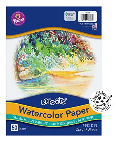 UCreate Watercolor Paper, White, Package, 140 lb., 9″ x 12″, 50 Sheets | The Storepaperoomates Retail Market - Fast Affordable Shopping