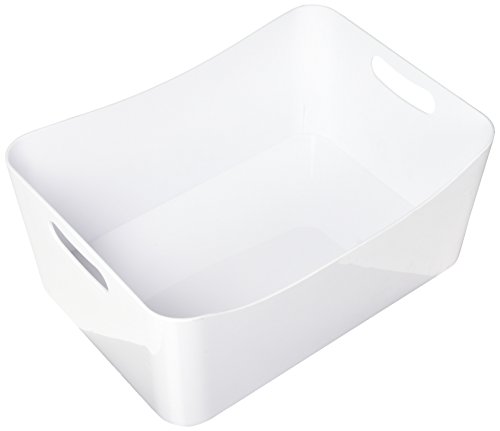 YBMHOME OPEN BIN STORAGE BASKET KITCHEN PANTRY, BATHROOM VANITY, LAUNDRY, HEALTH AND BEAUTY PRODUCT SUPPLY ORGANIZER, UNDER CABINET CADDY 2153 (Medium, White) | The Storepaperoomates Retail Market - Fast Affordable Shopping