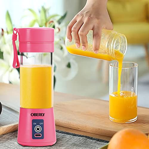 Portable Blender for Shakes and Smoothies, OBERLY Personal Blender for Protein with USB Rechargeable, 6-Point Stainless Steel Blades, 13oz Travel Cup for Gym, Car, Office, On the Go | The Storepaperoomates Retail Market - Fast Affordable Shopping