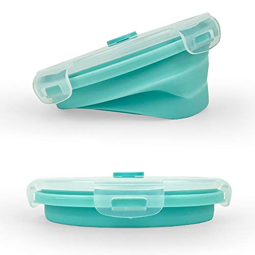 Small Collapsible Bowl Silicone Collapsible Container Food Storage Containers Collapsible Camping Bowl for Travel Camping Hiking with Airtight Plastic Lids and 2Pack Silicone Dish Sponges- Blue, 350ml | The Storepaperoomates Retail Market - Fast Affordable Shopping