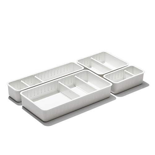 OXO Good Grips 4-Piece Complete Adjustable Drawer Bin Set with Removable Dividers | The Storepaperoomates Retail Market - Fast Affordable Shopping