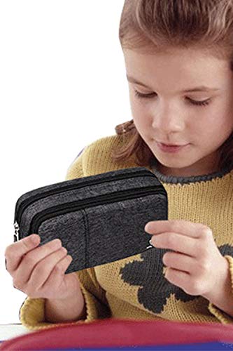 Large Pencil Case Pouch with Two Zippers for Boys Girl Adults by Only Warm Gray | The Storepaperoomates Retail Market - Fast Affordable Shopping
