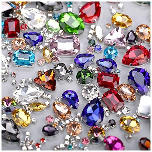Sew On Rhinestones, Choupee 130PCS Sew On Glass Rhinestone Metal Back Prong Setting Sewing Claw Rhinestone Mixed Shapes for Costume, Clothes, Garments, Dress, Earring, Belt and Shoes | The Storepaperoomates Retail Market - Fast Affordable Shopping