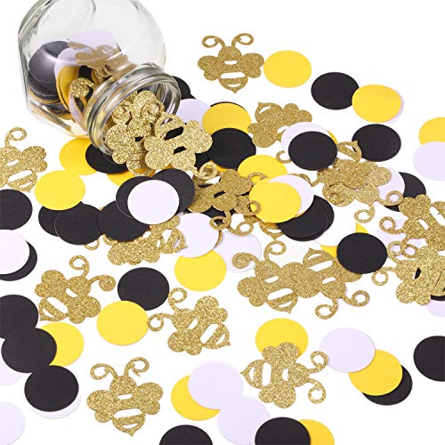 360 Pieces Bee Confetti Gold Glitter Bee Confetti Yellow Black Circle Confetti for Bee Themed Party Baby Shower Birthday Table Party Decoration | The Storepaperoomates Retail Market - Fast Affordable Shopping