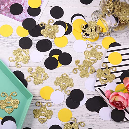 360 Pieces Bee Confetti Gold Glitter Bee Confetti Yellow Black Circle Confetti for Bee Themed Party Baby Shower Birthday Table Party Decoration | The Storepaperoomates Retail Market - Fast Affordable Shopping