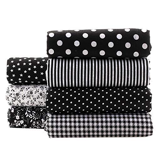 Shuanshuo Black Series Floral Cotton Fabric Textile Quilting Patchwork Fabric Fat Quarter Bundles Fabric for Scrapbooking Cloth Sewing DIY Crafts Pillows 50X50cm 7pcs/lot | The Storepaperoomates Retail Market - Fast Affordable Shopping