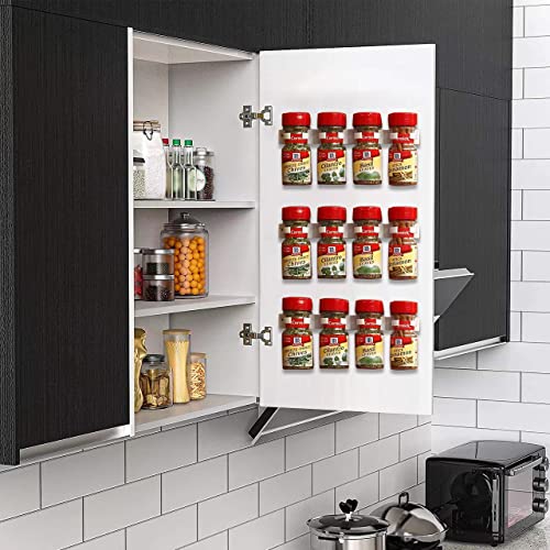 Kitchen Spice Rack Organizer 20 Spice Gripper Clip Strips Cabinet Door for Spice Containers – 4 Strips, Holds 20 Jars | The Storepaperoomates Retail Market - Fast Affordable Shopping