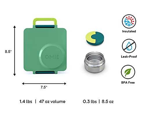 OmieBox Bento Box for Kids – Insulated Bento Lunch Box with Leak Proof Thermos Food Jar – 3 Compartments, Two Temperature Zones – (Meadow) (Single) (Packaging May Vary) | The Storepaperoomates Retail Market - Fast Affordable Shopping