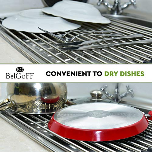 Belgoff Over The Sink Multipurpose Roll Up Dish Drying Rack for Kitchen 21″ x 16″ | The Storepaperoomates Retail Market - Fast Affordable Shopping