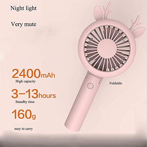 Qiaoqiao Handheld Fan Portable Mini Hand Held Fan Personal Fans Foldable Fans for Home Office and Travel with USB Rechargeable Battery 3 Speeds Adjustable 2400mAh Large Capacity Battery | The Storepaperoomates Retail Market - Fast Affordable Shopping