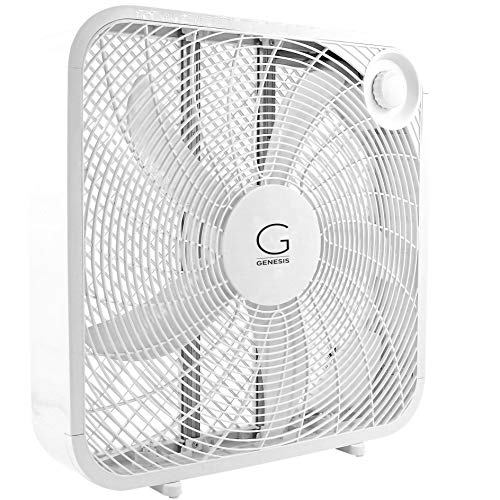 Genesis 20″ Box Fan, 3 Settings, Max Cooling Technology, Carry Handle, White (G20BOX-WHT) | The Storepaperoomates Retail Market - Fast Affordable Shopping