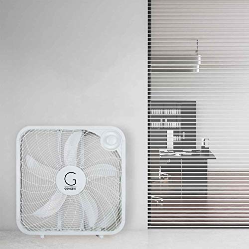 Genesis 20″ Box Fan, 3 Settings, Max Cooling Technology, Carry Handle, White (G20BOX-WHT) | The Storepaperoomates Retail Market - Fast Affordable Shopping