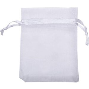Mudder Organza Gift Bags Wedding Favour Bags Jewelry Pouches, Pack of 100 (2.8 x 3.5 Inch, White)