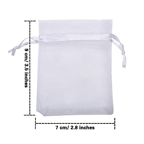 Mudder Organza Gift Bags Wedding Favour Bags Jewelry Pouches, Pack of 100 (2.8 x 3.5 Inch, White) | The Storepaperoomates Retail Market - Fast Affordable Shopping