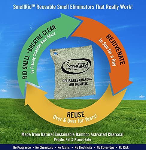 SMELLRID Reusable Activated Charcoal Odor Proof Bag: 6″ x 11″ Stash Bag Keeps Smell from Medicine, Herbs & Accessories Discreetly Locked Inside Bag | The Storepaperoomates Retail Market - Fast Affordable Shopping