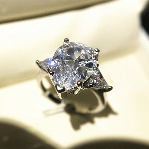 A.Minnymin 5ct Pear Cut Triangle Unique AAA CZ 925 Silver Women’s Engagement Ring Size 4-9 (7) | The Storepaperoomates Retail Market - Fast Affordable Shopping