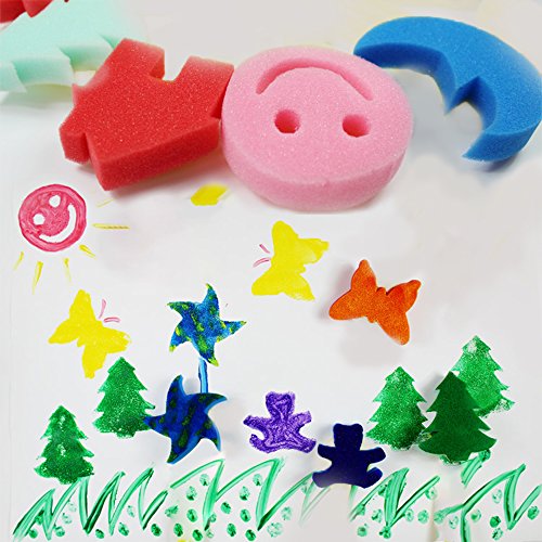 LEOBRO 30pcs Sponge Painting Shapes Painting Craft Sponge for Toddlers Assorted Pattern Early Learning Sponge | The Storepaperoomates Retail Market - Fast Affordable Shopping