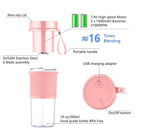 COOMII Portable Blender, Personal Size Blenders Cordless Mini Personal Blender Small Smoothie Blender PINK | The Storepaperoomates Retail Market - Fast Affordable Shopping