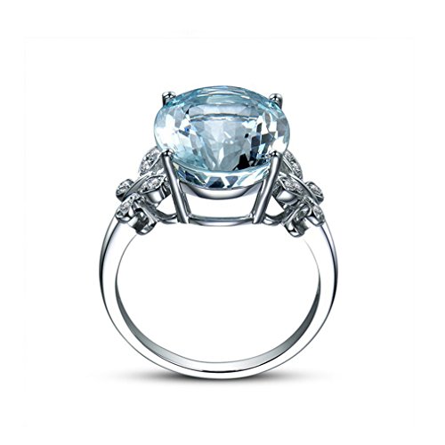 Zittop Rhinestone Butterfly Ring Natural Topaz Stone Crystal Engagement Ring Charm Gemstone Ring Women Jewelry,Sea Blue,Size 10 | The Storepaperoomates Retail Market - Fast Affordable Shopping