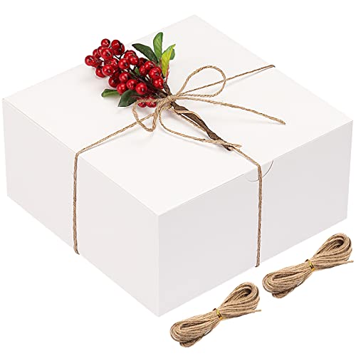 Moretoes White Gift Boxes 12 Pack 8x8x4 Inches, Paper Gift Box with Lids for Wedding Present, Bridesmaid Proposal Gift, Graduation, Holiday, Birthday Party Favor, Engagements and Christmas | The Storepaperoomates Retail Market - Fast Affordable Shopping