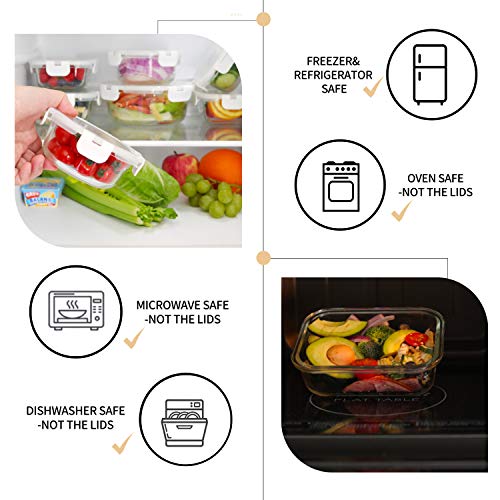 Bayco 24 Piece Glass Food Storage Containers with Lids, Glass Meal Prep Containers, Airtight Glass Lunch Bento Boxes, BPA Free & Leak Proof (12 lids & 12 Containers) – White | The Storepaperoomates Retail Market - Fast Affordable Shopping