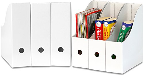 Simple Houseware White Magazine File Holder Organizer Box (Pack of 6) | The Storepaperoomates Retail Market - Fast Affordable Shopping