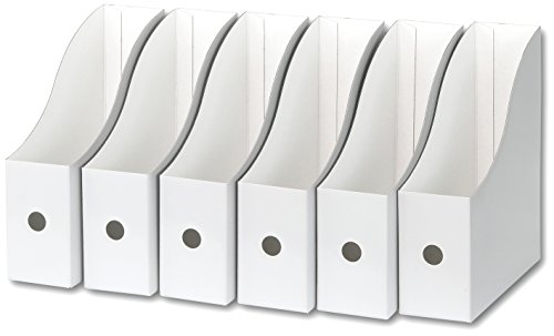 Simple Houseware White Magazine File Holder Organizer Box (Pack of 6) | The Storepaperoomates Retail Market - Fast Affordable Shopping