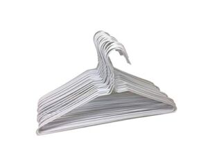 Sweet Online Deal Pack of 30 Wire Hangers Steel Metal Drip Dry Coat Clothes Hangers with Plastic White Color Coating 16″ (40.5Cm) Wide – 13 Gauge