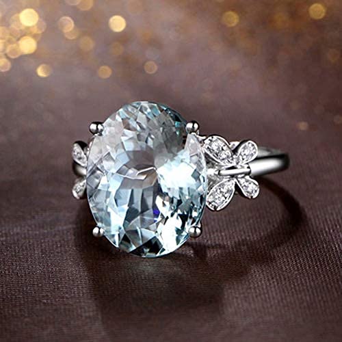 MauSong Rhinestone Butterfly Ring Natural Topaz Stone Crystal Engagement Ring Charm Gemstone Ring Women Jewelry (Size/ 6/7/8/9/10),Sea Blue,Size 6 | The Storepaperoomates Retail Market - Fast Affordable Shopping