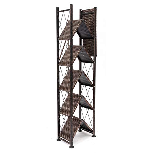 Origami RB-OTM 6-Tier Book Shelf, Stamped Shelving, Bronze | The Storepaperoomates Retail Market - Fast Affordable Shopping