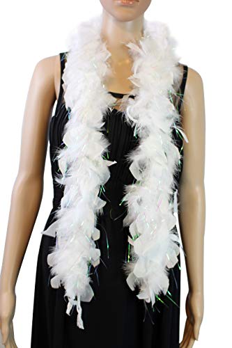 Over 10 Color 25 Gram, 4 Feet Long Chandelle Feather Boa, Kids Feather Boa, Great for Party, Wedding, Halloween Costume, Christmas Tree, Decoration (White) | The Storepaperoomates Retail Market - Fast Affordable Shopping