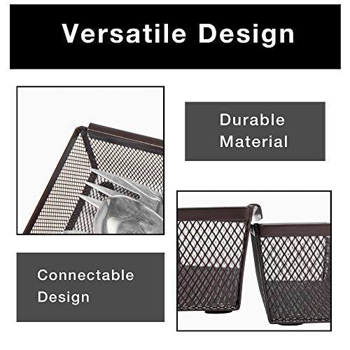 Smart Design Drawer Organizer – Steel Metal Mesh – Set of 6 (9 x 3 Inch, 6-Pack, Bronze) | The Storepaperoomates Retail Market - Fast Affordable Shopping