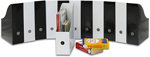 Simple Houseware White / Black Magazine File Holder Organizer Box (Pack of 12) | The Storepaperoomates Retail Market - Fast Affordable Shopping
