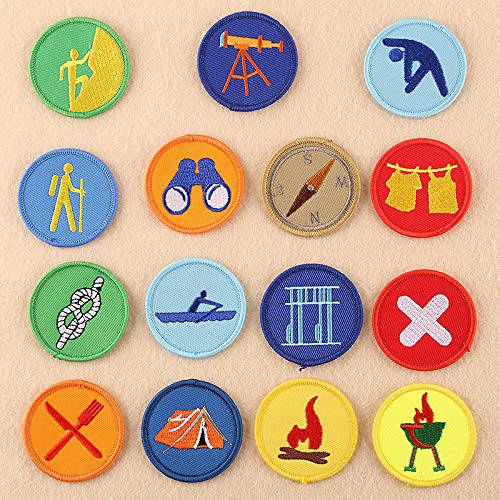 15 pcs of Wholesale Iron on Fabric Patch for Clothing Hat/Embroidered Sew on Applique Cute Patch Fabric Badge Garment DIY Apparel Accessories – Round boy Scout Patch (WFB-45) (One of Each) | The Storepaperoomates Retail Market - Fast Affordable Shopping