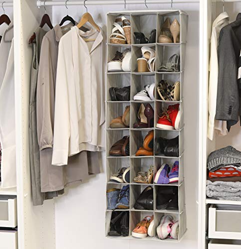 Simple Houseware 24 Section Hanging Shoe Shelves Closet Organizer, Gray | The Storepaperoomates Retail Market - Fast Affordable Shopping