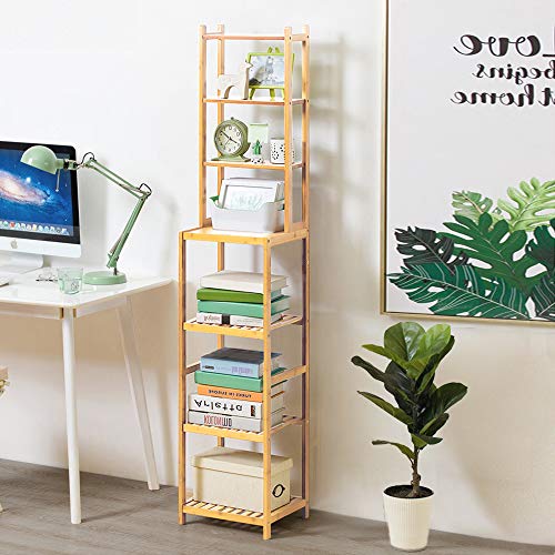 URFORESTIC 7-Tier Bamboo Bathroom Shelf, Narrow Space Shelf for Small Space, Multifunctional Storage Rack, Wood Corner Rack, for Kitchen, Livingroom, Bedroom, Hallway(Natural) | The Storepaperoomates Retail Market - Fast Affordable Shopping