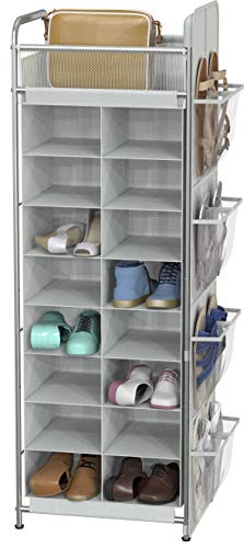Simple Houseware Shoe Stand Tower Rack w/ side hanging bag 20-Pair, Grey | The Storepaperoomates Retail Market - Fast Affordable Shopping